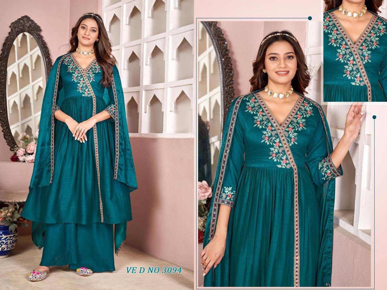 Suchitra Vol 2 By Fashid 3094 to 3096 Designer Festive Suits Beautiful Fancy Stylish Colorful Party Wear & Occasional Wear Vichitra Dress At Wholesale Price